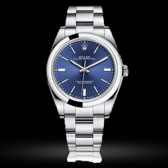 Replica Rolex Oyster Perpetual 39mm Blaues Zifferblatt 2016 114300