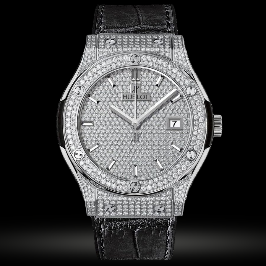 Replica Hublot Classic Fusion Titan Full Pave 42mm 565.NX.9010.LR.1704