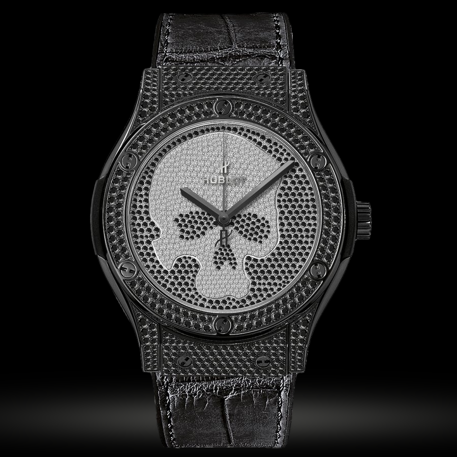 Replica Hublot Classic Fusion Skull 45mm 511.ND.9100.LR.1700.SKULL Titan Full Pave Uhr