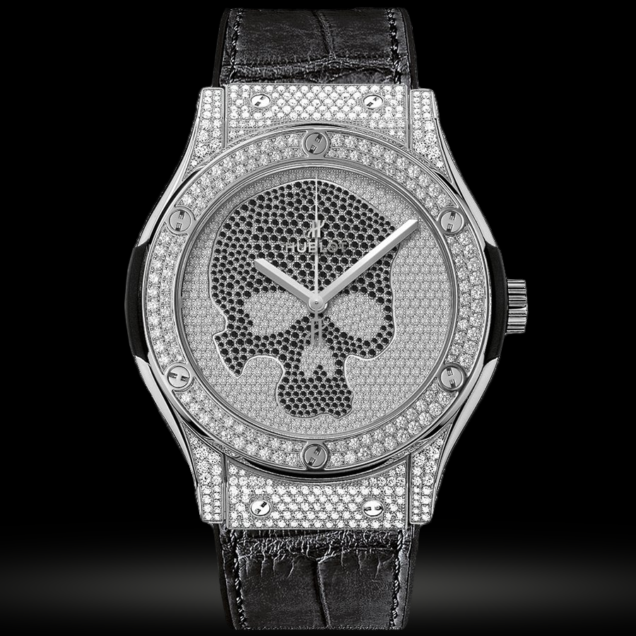 Replica Hublot Classic Fusion Skull 45mm 511.NX.9000.LR.1704.SKULL Titan Full Pave Uhr