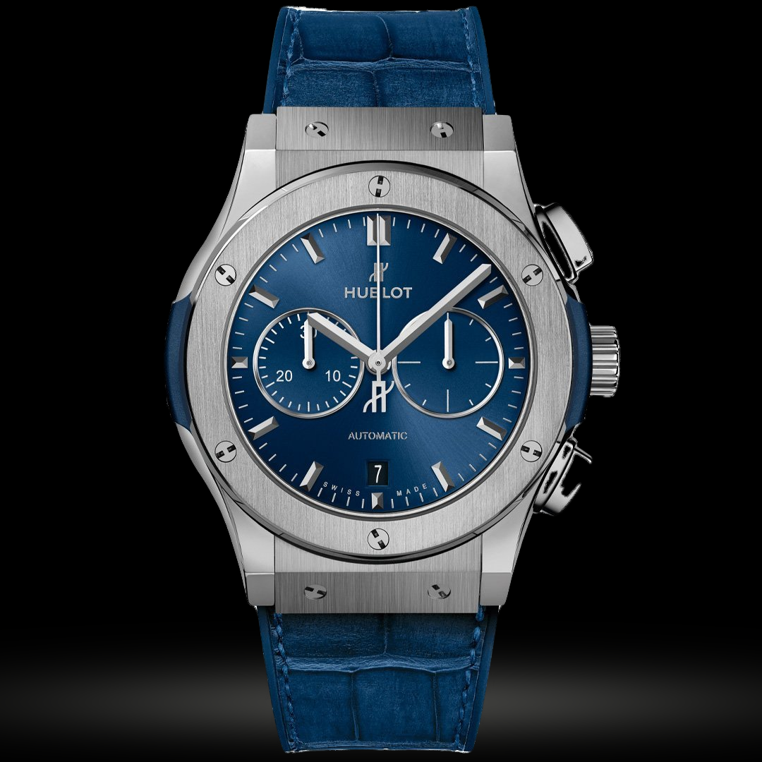 Replica Hublot Classic Fusion Chronograph Titan Blau 42mm 541.NX.7170.LR