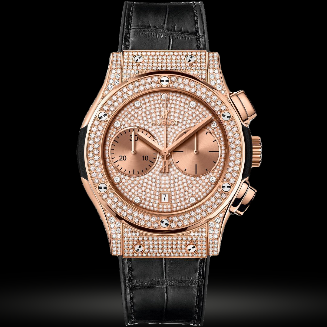Replica Hublot Classic Fusion Chronograph King Gold Pave 42mm 521.OX.9010.LR.1704