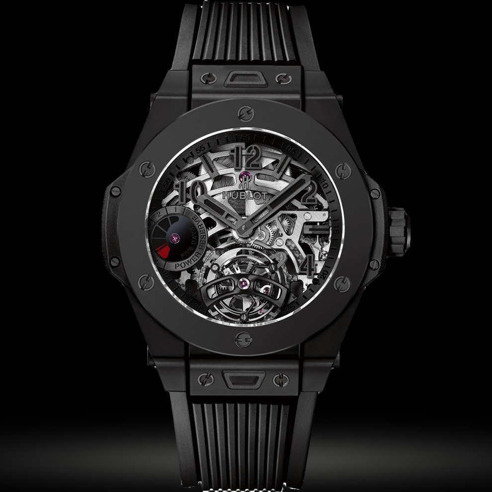 Replica Hublot Big Bang Tourbillon Gangreserve 5 Tage All Black 45 mm 405.CI.0110.RX