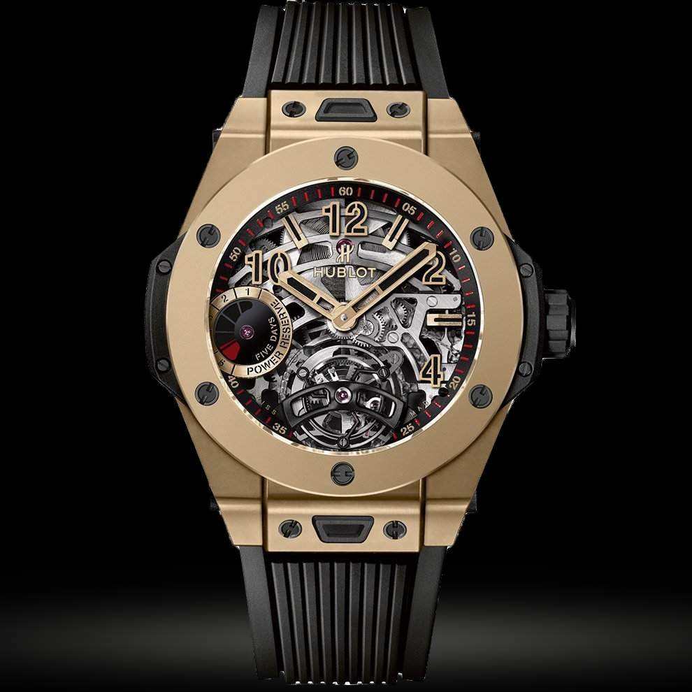 Replica Hublot Big Bang Tourbillon Gangreserve 5 Tage Magic Gold 45 mm 405.MX.0138.RX