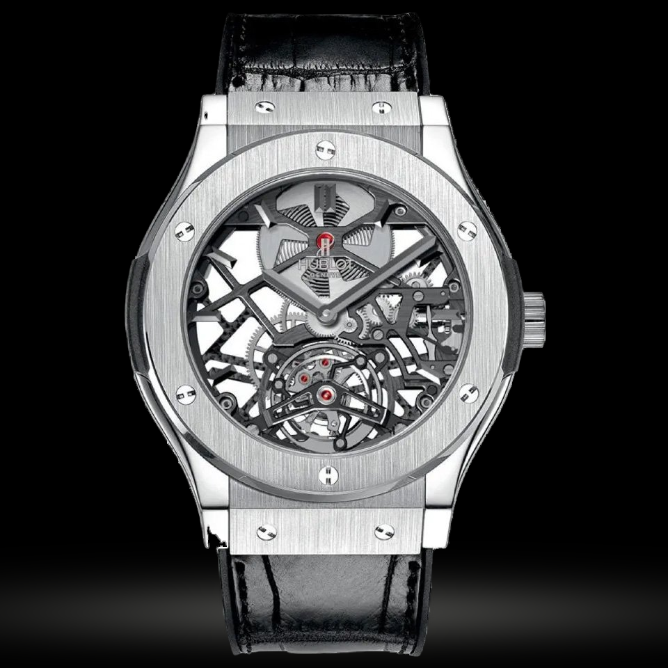 Replica Hublot Classic Fusion Skeleton Tourbillon Titan 45