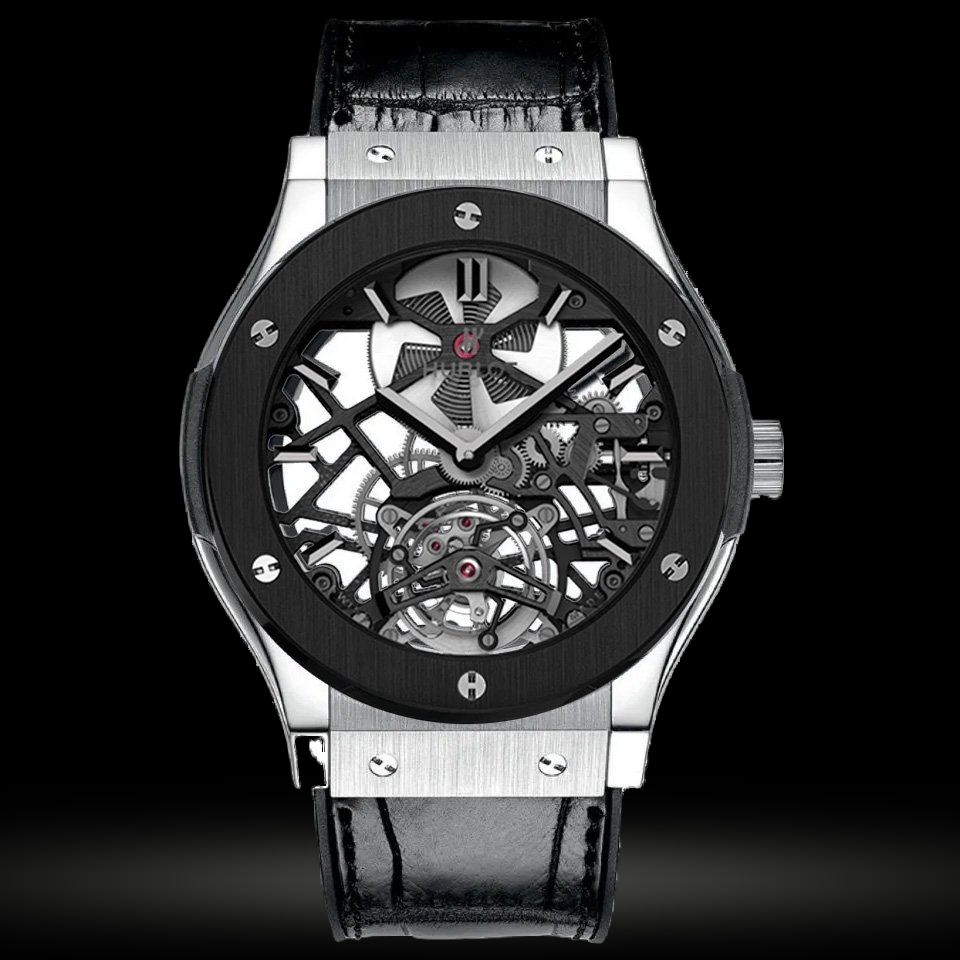 Replica Hublot Classic Fusion Skeleton Tourbillon Titan 45