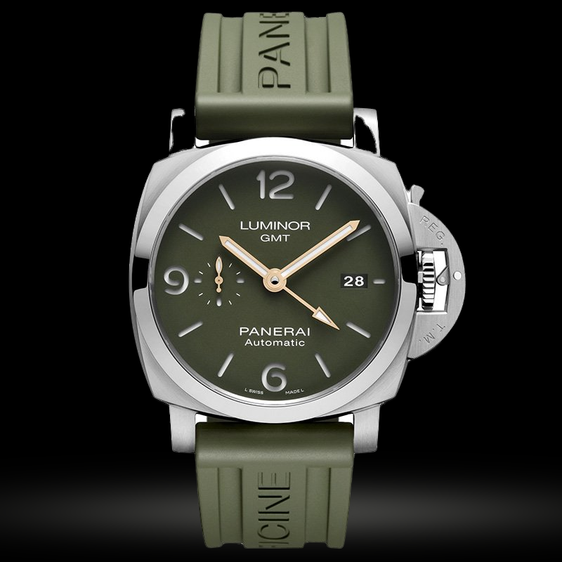 Replica Panerai 2020 PAM1056 Luminor 1950 GMT Grünes Zifferblatt 44mm Automatik Stainless Uhr