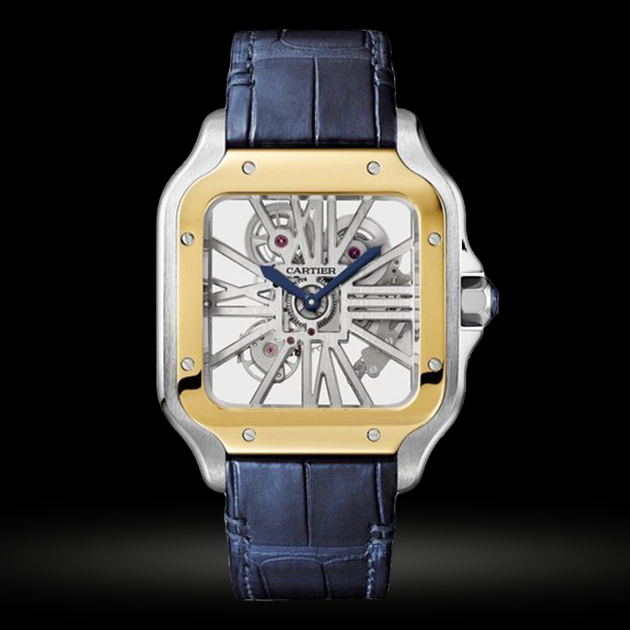 Replica Cartier Santos De Cartier Skeleton Groß WHSA0012