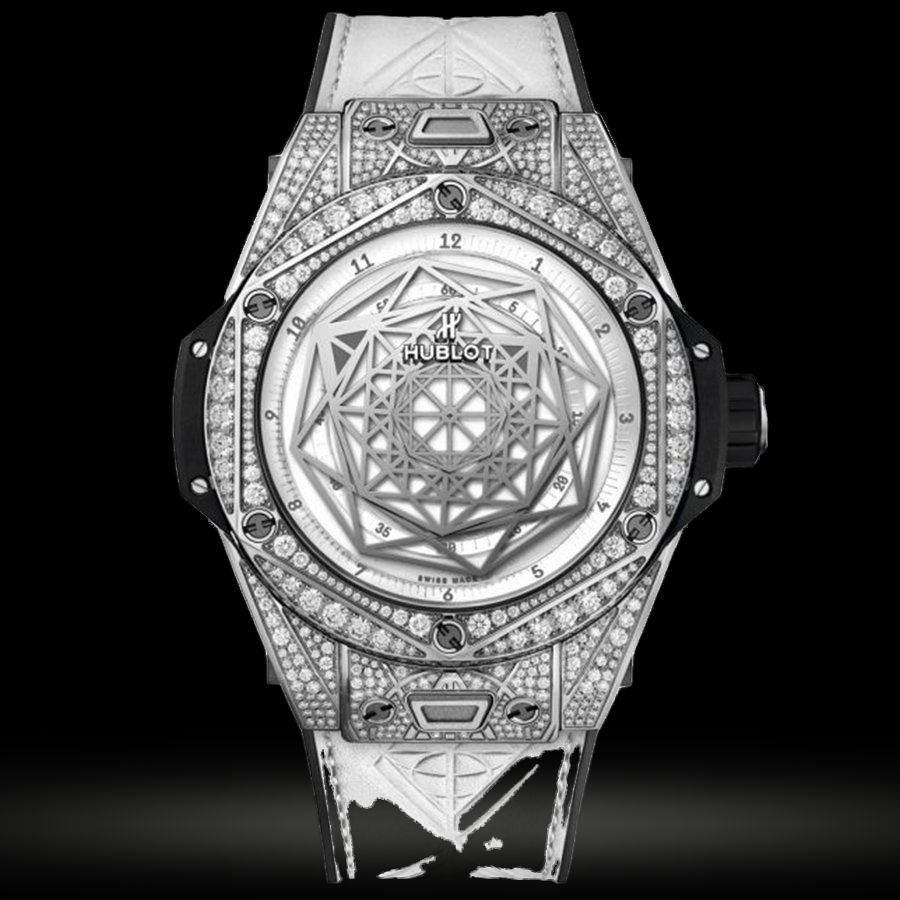 Replica Hublot Big Bang Sang Bleu Titan Weiß Pave 45mm 415.NX.2027.VR.1704.MXM18