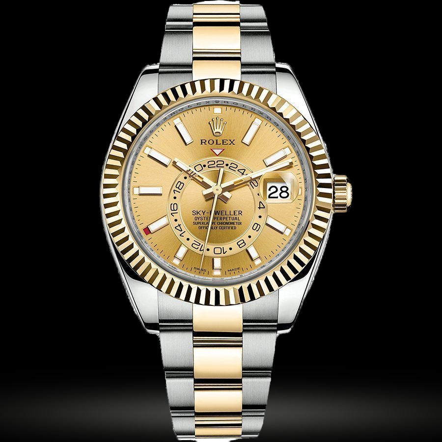 Replica Rolex Sky-Dweller Gelbgold-Rolesor 326933 Champagne Replica Rolex Sky-Dweller Gelbgold-Rolesor 326933 Champagne