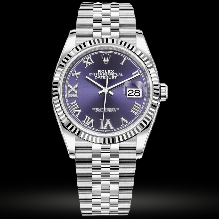 Replica Rolex Datejust 36 Weißes Rolesor Bezel Jubilee-Armband 126284RBR-0013