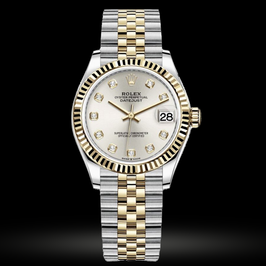 Replica Rolex Datejust 31 Gelbgold-Rolesor Geriffelte Lünette, Jubilee
