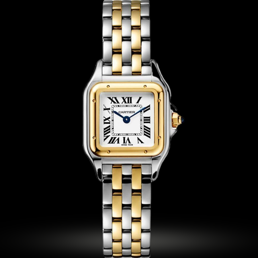 Replica Cartier Panthere de Cartier Kleines Modell, Gelbgold und Stahl W2PN0006