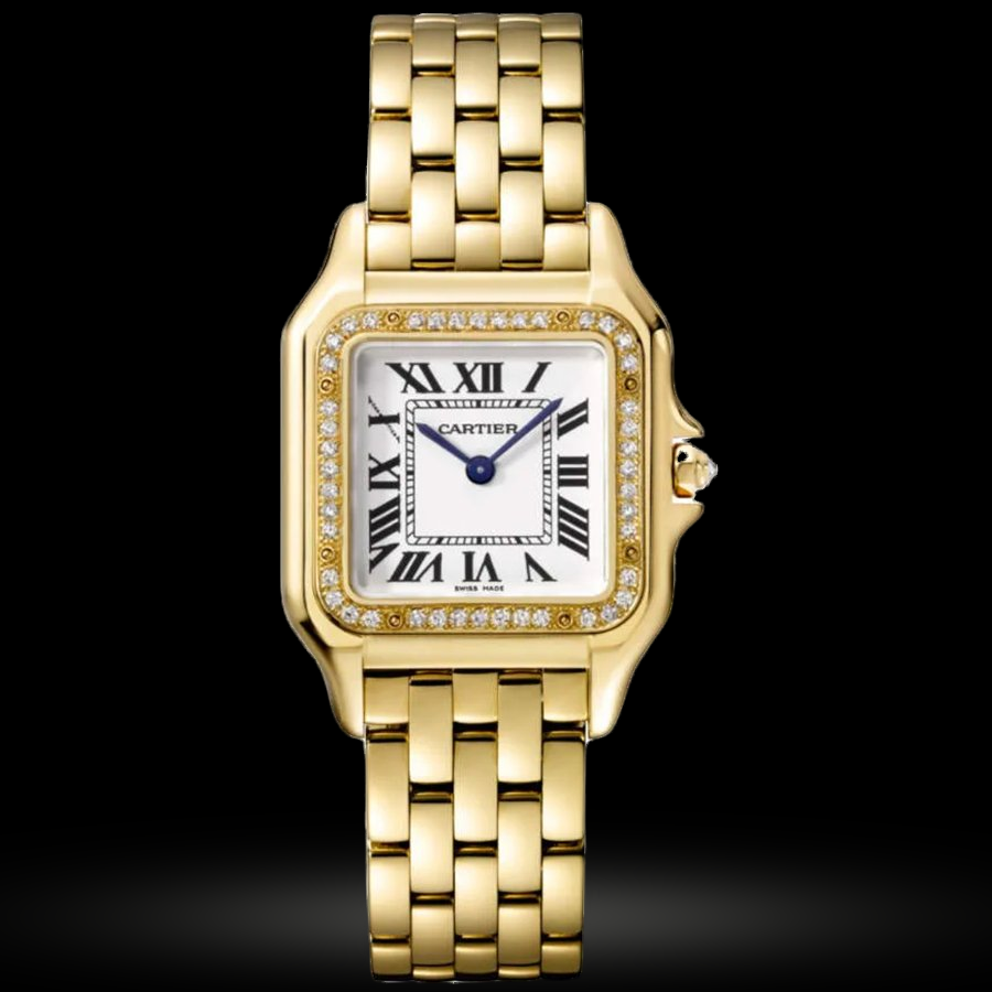 Replica Cartier Panthere de Cartier Mittleres Modell, Gelbgold, Diamanten WJPN0016