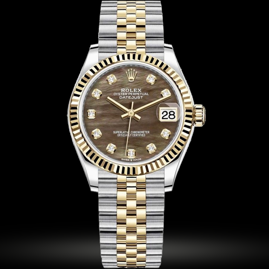 Replica Rolex Datejust 31 Gelbgold-Rolesor Geriffelte Lünette, Jubilee 278273-0024