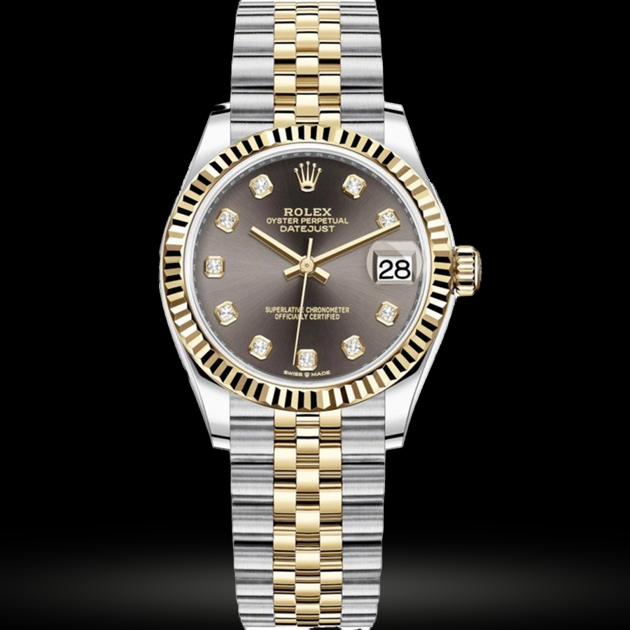 Replica Rolex Datejust 31 Gelbgold-Rolesor Geriffelte Lünette, Jubilee 278273-0022