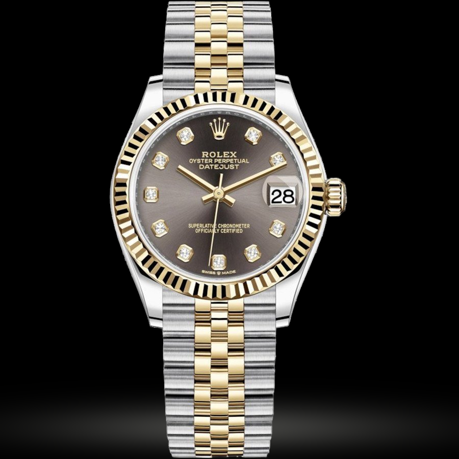 Replica Rolex Datejust 31 Gelbgold-Rolesor Geriffelte Lünette, Jubilee 278273-0022