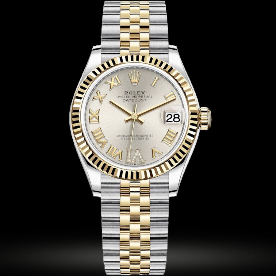 Replica Rolex Datejust 31 Gelbgold-Rolesor Geriffelte Lünette, Jubilee 278273-0004