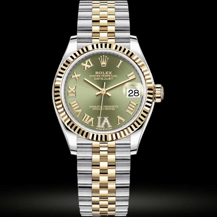 Replica Rolex Datejust 31 Gelbgold-Rolesor Geriffelte Lünette, Jubilee 278273-0016