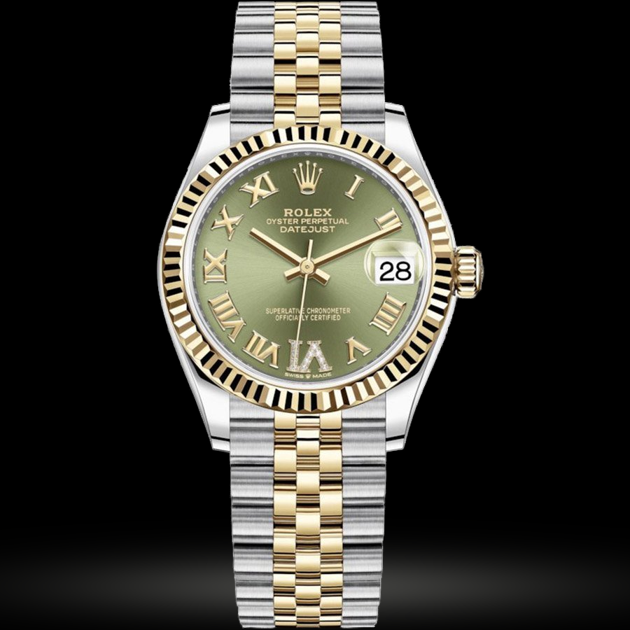 Replica Rolex Datejust 31 Gelbgold-Rolesor Geriffelte Lünette, Jubilee 278273-0016
