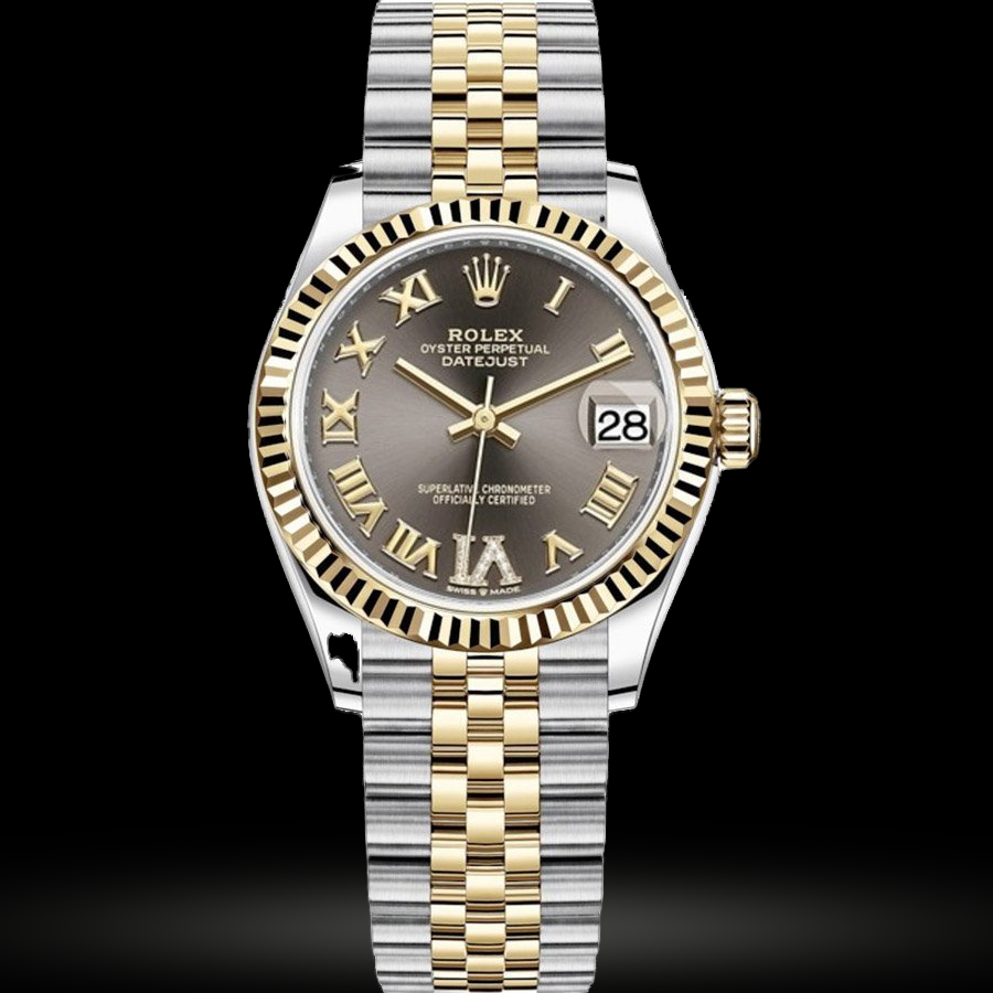 Replica Rolex Datejust 31 Gelbgold-Rolesor Geriffelte Lünette, Jubilee 278273-0018