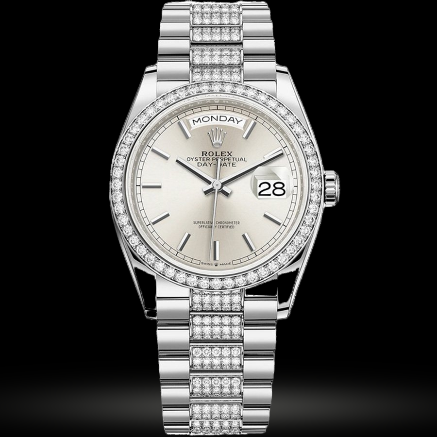 Replica Rolex Day-Date 36 Weißgold Bezel set mit Diamant President Bracelet 128349rbr-0013 Replica Rolex Day-Date 36 Weißgold Bezel set mit Diamant President Bracelet 128349rbr-0013