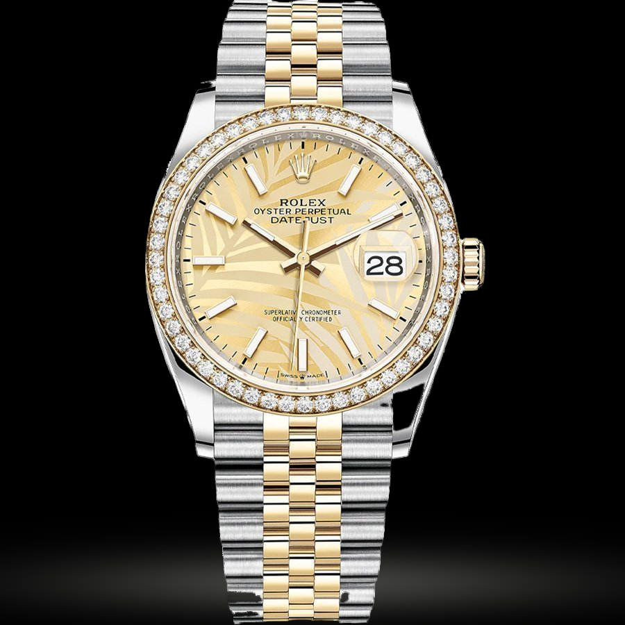Replica Rolex Datejust 36 Gelbgold-Rolesor Diamanten Jubilee-Armband 126283RBR-0023