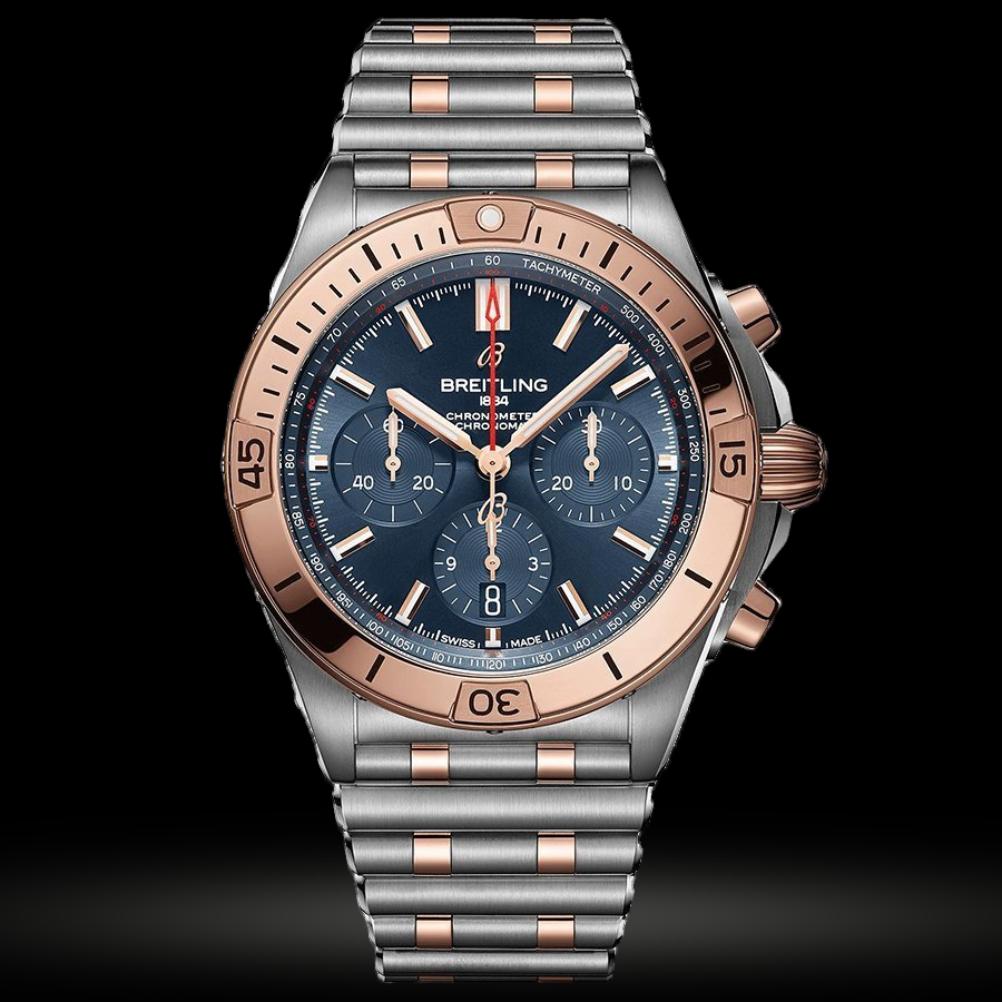 Replica Breitling Chronomat B01 42 Stahl & 18k Rot Gold - Blau UB0134101C1U1