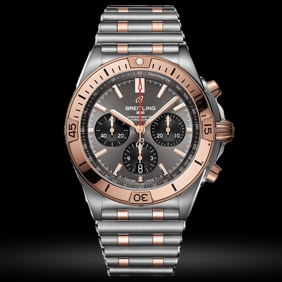 Replica Breitling Chronomat B01 42 Stahl & 18k Rot Gold - Anthracite UB0134101B1U1