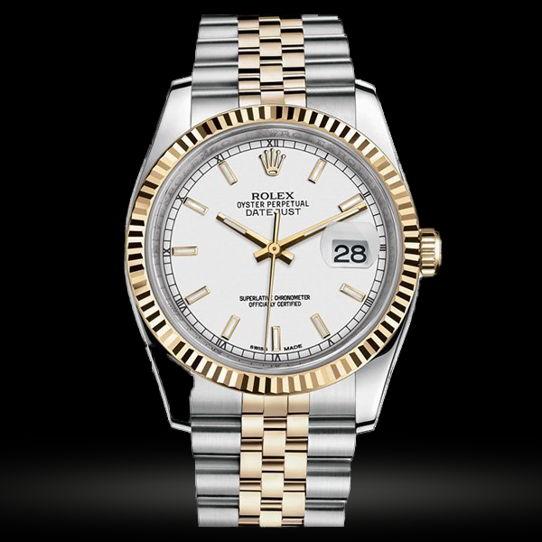 Replica Rolex Datejust 36 Weiß index dial Jubilee 116233
