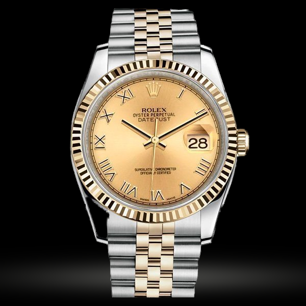 Replica Rolex Datejust 36 Champagne Roman numerals 116233 Replica Rolex Datejust 36 Champagne Roman numerals 116233