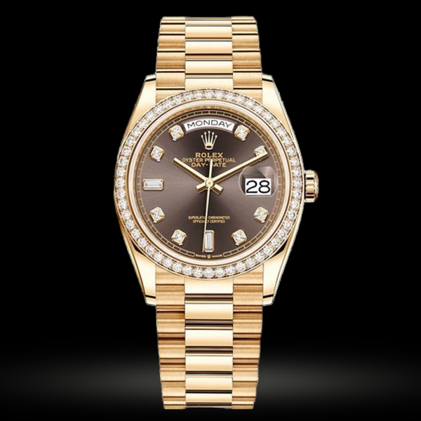 Replica Rolex Day Date Damen Dark Grau set mit Diamanten 128348RBR Replica Rolex Day Date Damen Dark Grau set mit Diamanten 128348RBR