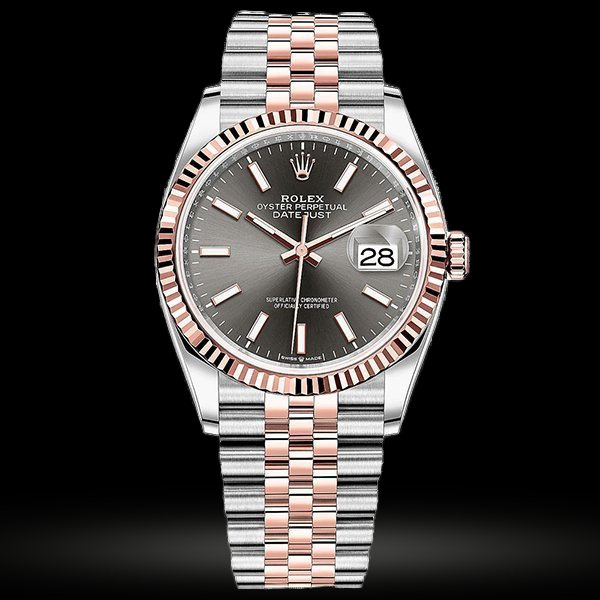 Replica Rolex Datejust 36 Dark rhodium Chromalight Jubilee 126231