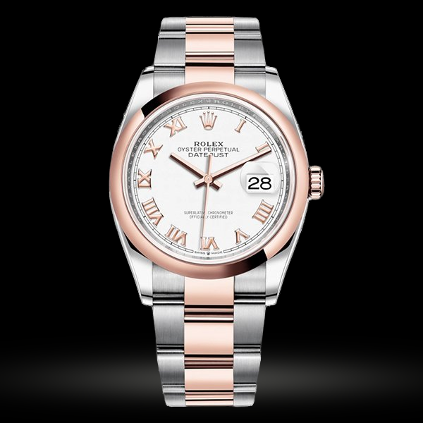 Replica Rolex Datejust 36 Weiß Roman numerals 126201