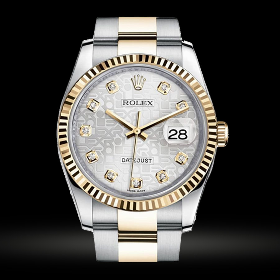 Replica Rolex Datejust Lady Stahl Gelbgold 36mm 116233-Silver-Jubilee-Diamant-Oyster 23168
