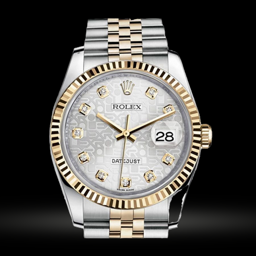 Replica Rolex Datejust Lady Stahl Gelbgold 36mm 116233-Silver-Jubilee-Diamant-Jubilee 26990