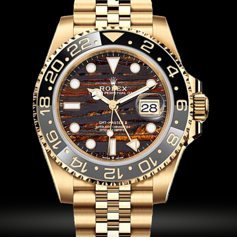 Replica Rolex GMT-Master II Gelbgold 126718grnr-0002