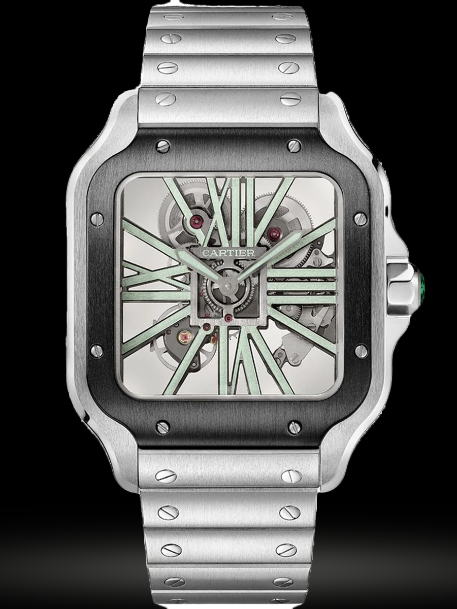 Replica Cartier Santos De Cartier Groß skeleton WHSA0033