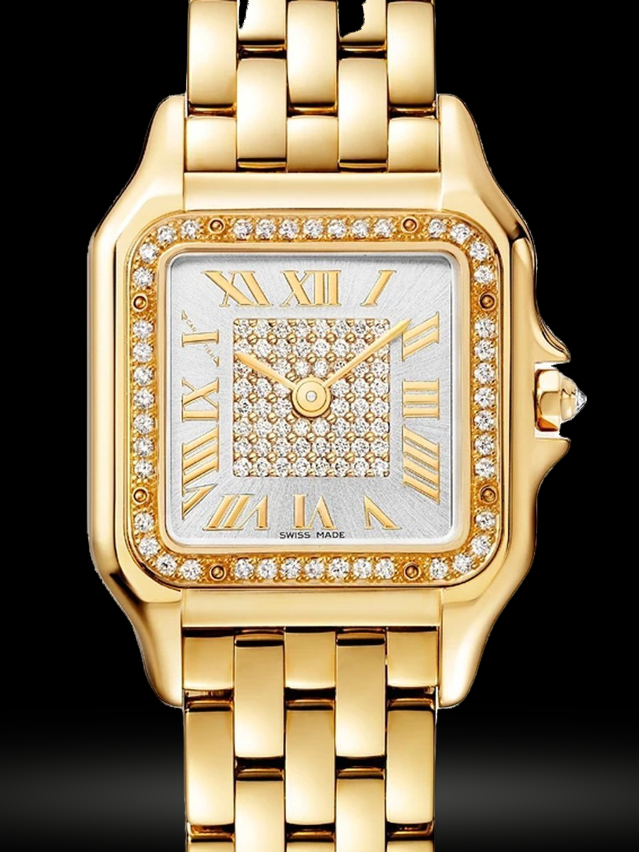 Replica Cartier Panthere de Cartier Mittleres Modell, Gelbgold, Diamanten WJPN0043