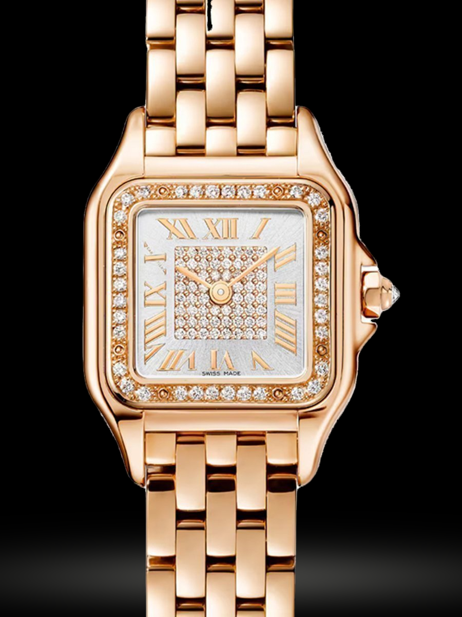 Replica Cartier Panthere de Cartier Kleines Modell, Roségold, Diamanten WJPN0039