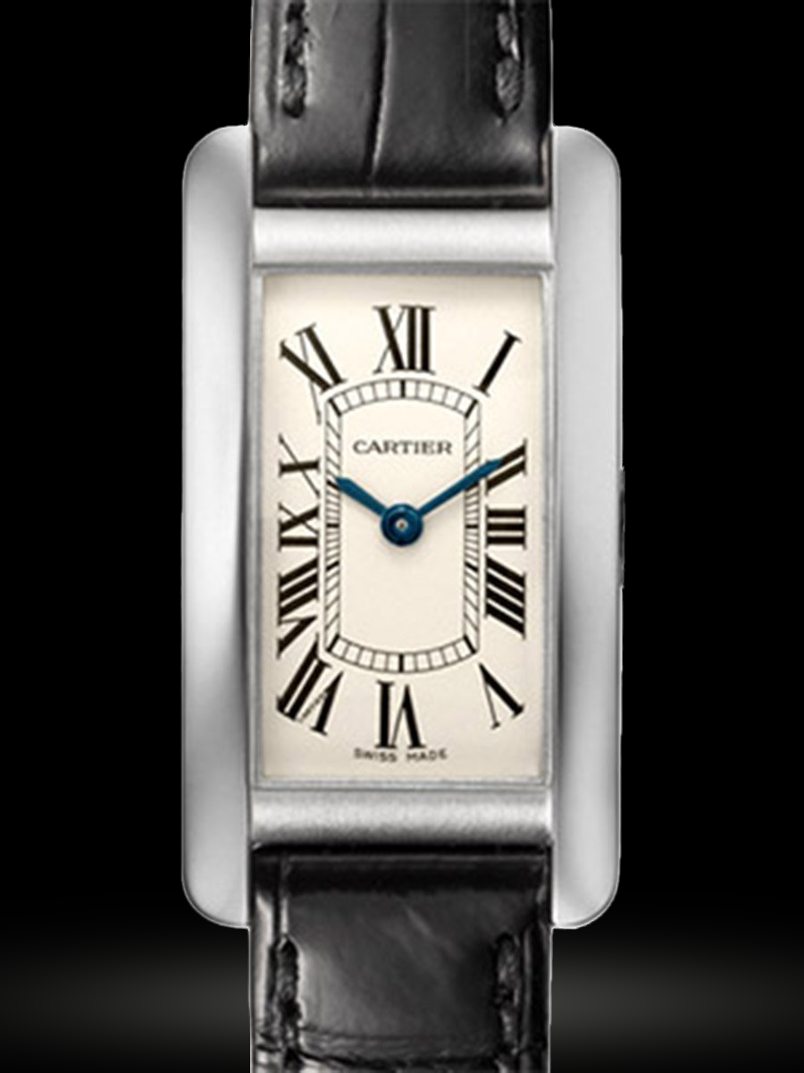 Replica Cartier Tank Americaine Klein 18kt Weißgold W2601956